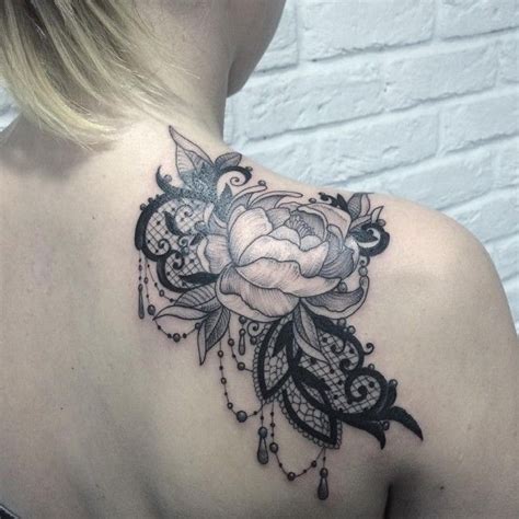 Lace Rose Tattoo Shoulder