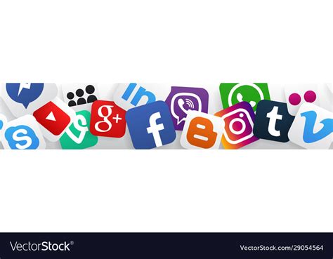 Banner Social Media Icons Royalty Free Vector Image