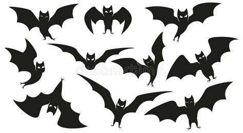 Halloween Bat Silhouette Flying Wings Shape Horror Vampire Bats And