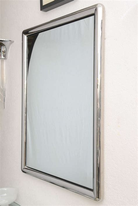Important details of framed bathroom mirrors. Chrome Framed Wall Mirror at 1stdibs