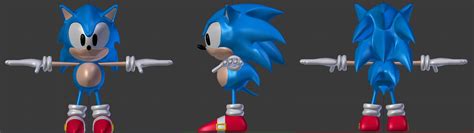 3d Model Classic Sonic By Zeror102 On Deviantart