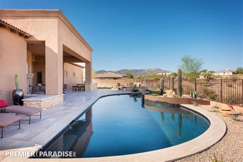 Modern Perimeter Overflow Spa And Luxury Pool Scottsdale Arizona