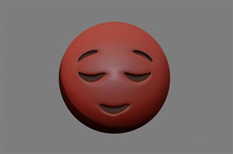 Emoji Relieved Face 3d Model Cgtrader