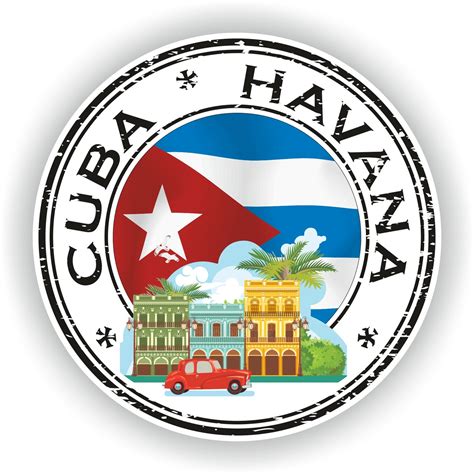 Cuba Havana Seal Sticker Round Flag For Laptop Book Fridge Etsy