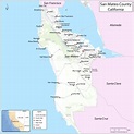 San Mateo County Map, California | Cities in San Mateo Country, Places ...