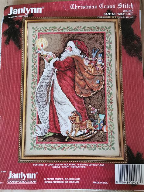 Vintage Janlynn Santas Wish List Counted Cross Stitch Etsy Canada