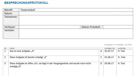 Ist eine tabellenfrmige auflistung der. Protokoll Vorlage Word | Alle-meine-Vorlagen.de