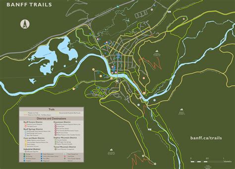 Hiking Trail Map Banff National Park Adventure Outdoor