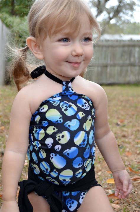 Baby Bathing Suit Skull Print Swimsuit With Classic Black One Etsy