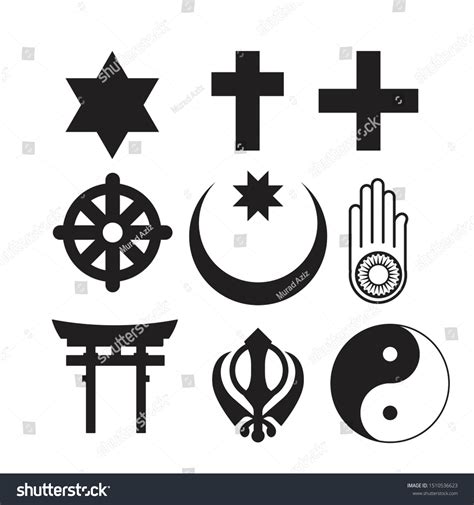 Religious Symbols Top Nine Organised Faiths Stock Vector Royalty Free