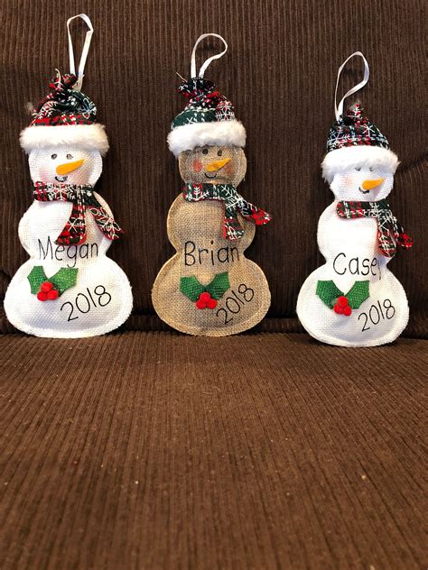 Personalized Snowman Ornament Etsy