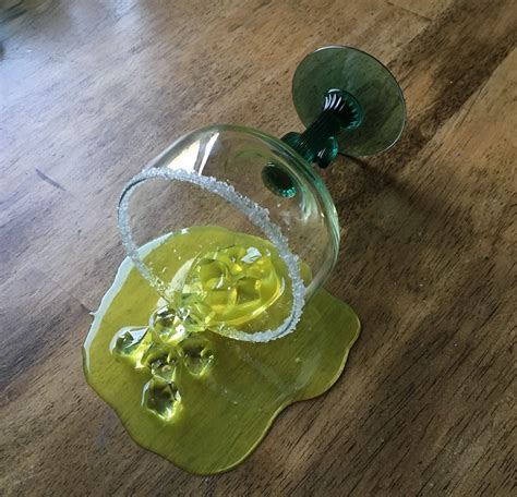 Fake Spilled Cactus Margarita Glass Drink Spill Etsy