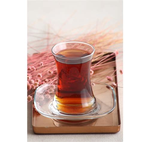LAV Turkish Tea Glasses Set Of 6 Authentic Middle Eastern Tea Cups Set