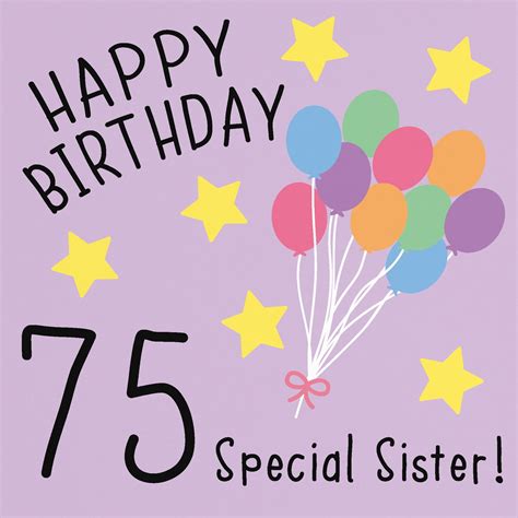 Sister 75th Birthday Card Happy Birthday 75 Special Etsy