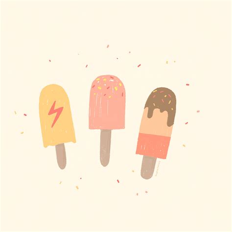 Summer Popsicles Illustration Illustrasjon Linjetegninger Bokomslag