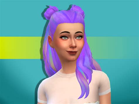 The Sims Resource Kacey Space Buns Hair Retextured By