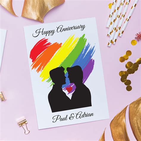 Happy Anniversary Card Lgbt Anniversary Card Gay Anniversary Etsy Uk