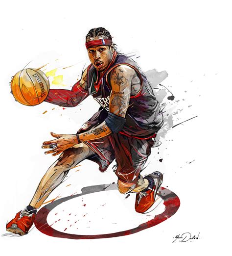 A Personal Projectmy Painting Of The Nba Legendary Allen Iverson