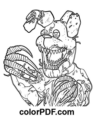 Fnaf Withered Bonnie Coloring Pages And Books In Pdf