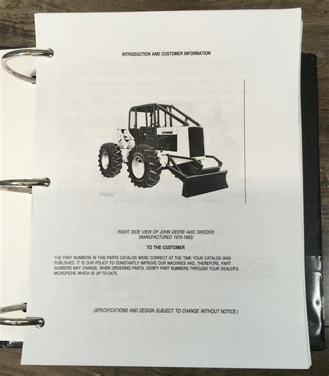 Parts Manual For John Deere 440c Skidder Catalog Assembly Exploded Vie