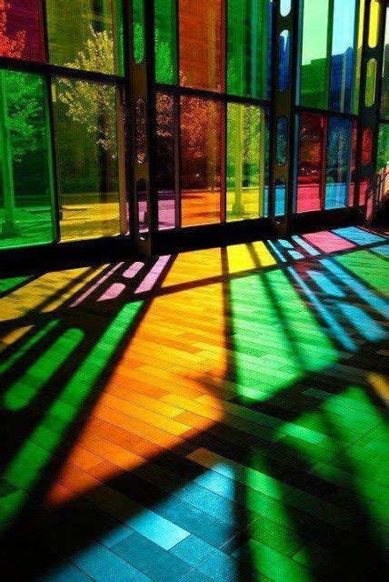 Colored Glass Windows Effect Reflection Light Sunlight Daylight Rays Interior Design Stained