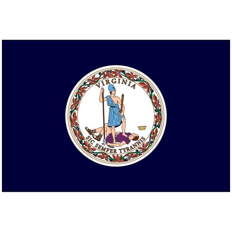 Virginia State Flag Flagpole Man