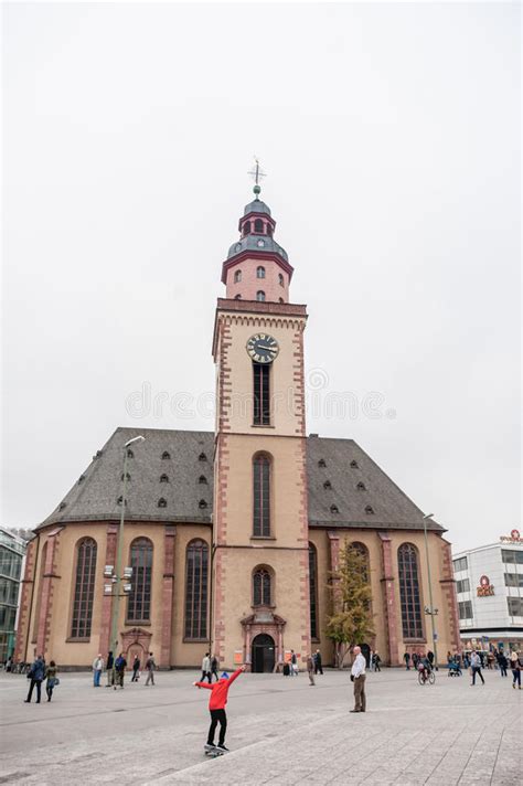 Chiesa Francoforte Di Katharinenkirche Fotografia Stock Editoriale