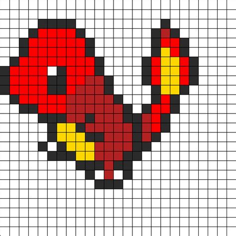 Fire Dragon Kandi Pattern Pokemon Perler Beads Pixel Art Pokemon