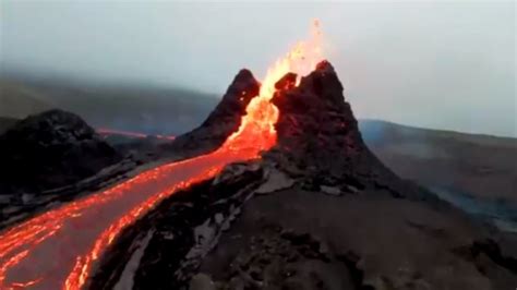 Drone Captures Lava Flowing From Iceland Volcano In Thrilling Viral