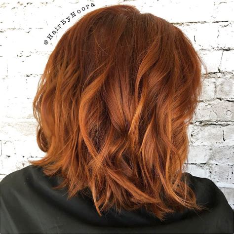 Wavy Copper Bob Hairstyle Stylesforwavyhair Click For Further