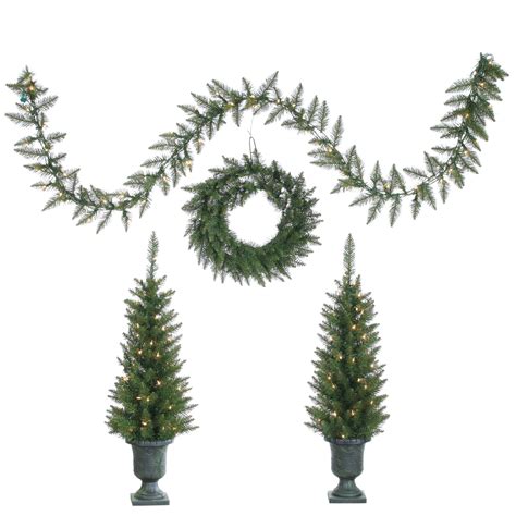 potted artificial christmas trees at