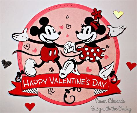 Mickey And Minnie St Valentine Card ~ Busy With The Cricky