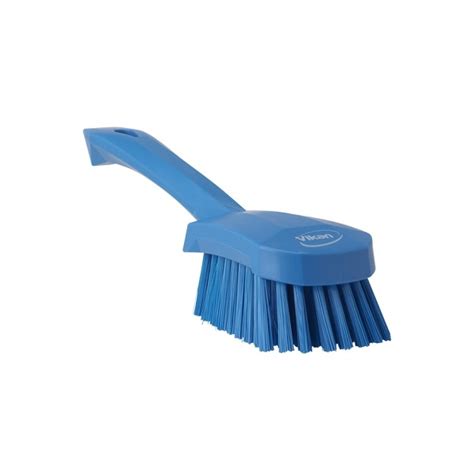 Vikan Short Handle Scrub Brush Medium Blue Hygiene Brushes Brushes