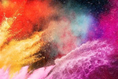 Color Holi Festival Colorful Explosion For Happy Holi Powder Stock