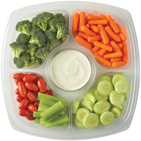 H E B Large Fresh Veggie Party Tray Ranch Dip Shop Mixed Vegetables