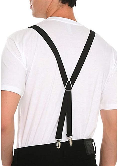 Boy 4 Clip Strap With Pure Black Elastic Strap Suspenders Weddings