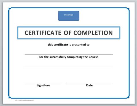 Word Certificate Completion Templates