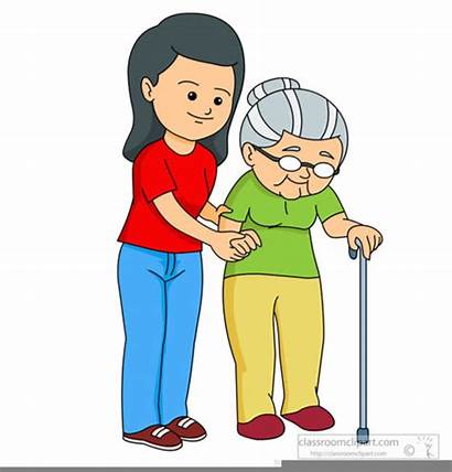 Clipart Elderly Woman Helping Clip Clker Vector