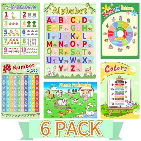 Buy Alphabet Chart S For Preschoolers Number Chart 1 100 For Kids 6