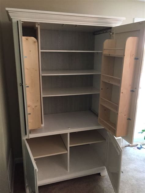 My Version Of Armoire Into A Pantry Armoire Repurpose Kitchen
