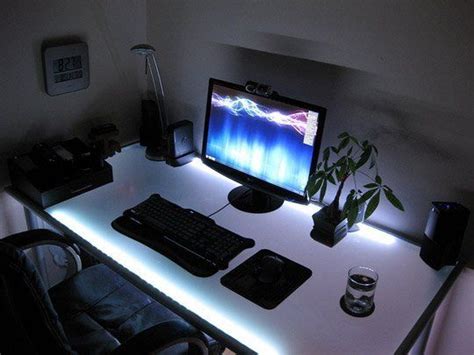 Hot sale led light for computer desk. This IKEA Desk Is All About Setting a Mood (Lighting) | Led strip lighting, Glass computer desks ...