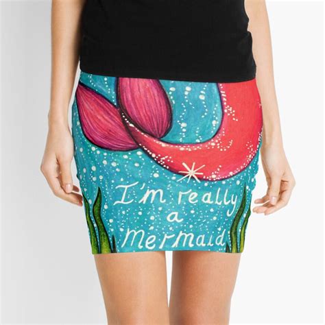 Im Really A Mermaid Mini Skirt For Sale By Jessiiccaadraws Redbubble