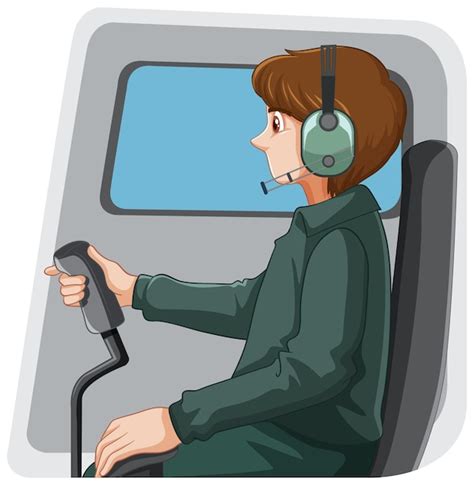 Free Vector Airplane Pilot Vector Isolated