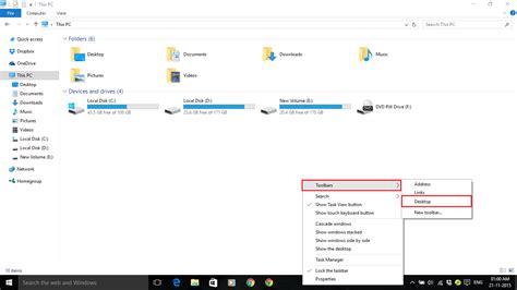 How To Add The Desktop Toolbar In Windows 10