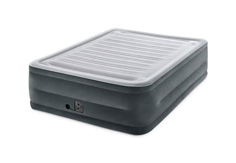 It is made of very durable gray material. Intex 22" Queen Comfort Plush High Rise Durabeam Airbed ...