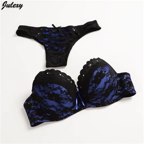 Julexy Sexy Noble Diamo Push Up Bra Set Abc Cup Lace Women Bra Brief Sets Embroidery 75 80 85 90