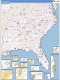 US Southeast 2 Regional Wall Map Basic Style by MarketMAPS - MapSales
