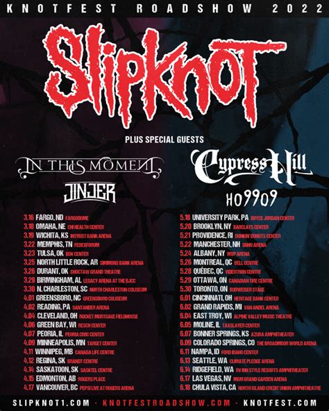 Slipknot Slipknot Announce The Knotfest Roadshow 2022