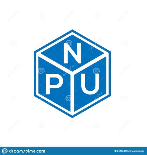 Design Do Logotipo Da Letra Npu Em Fundo Preto Conceito De Logotipo De
