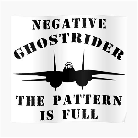 Negative ghostrider the pattern is full.just 7 seconds of the classic line and nothing else. Top Gun Quotes Posters | Redbubble